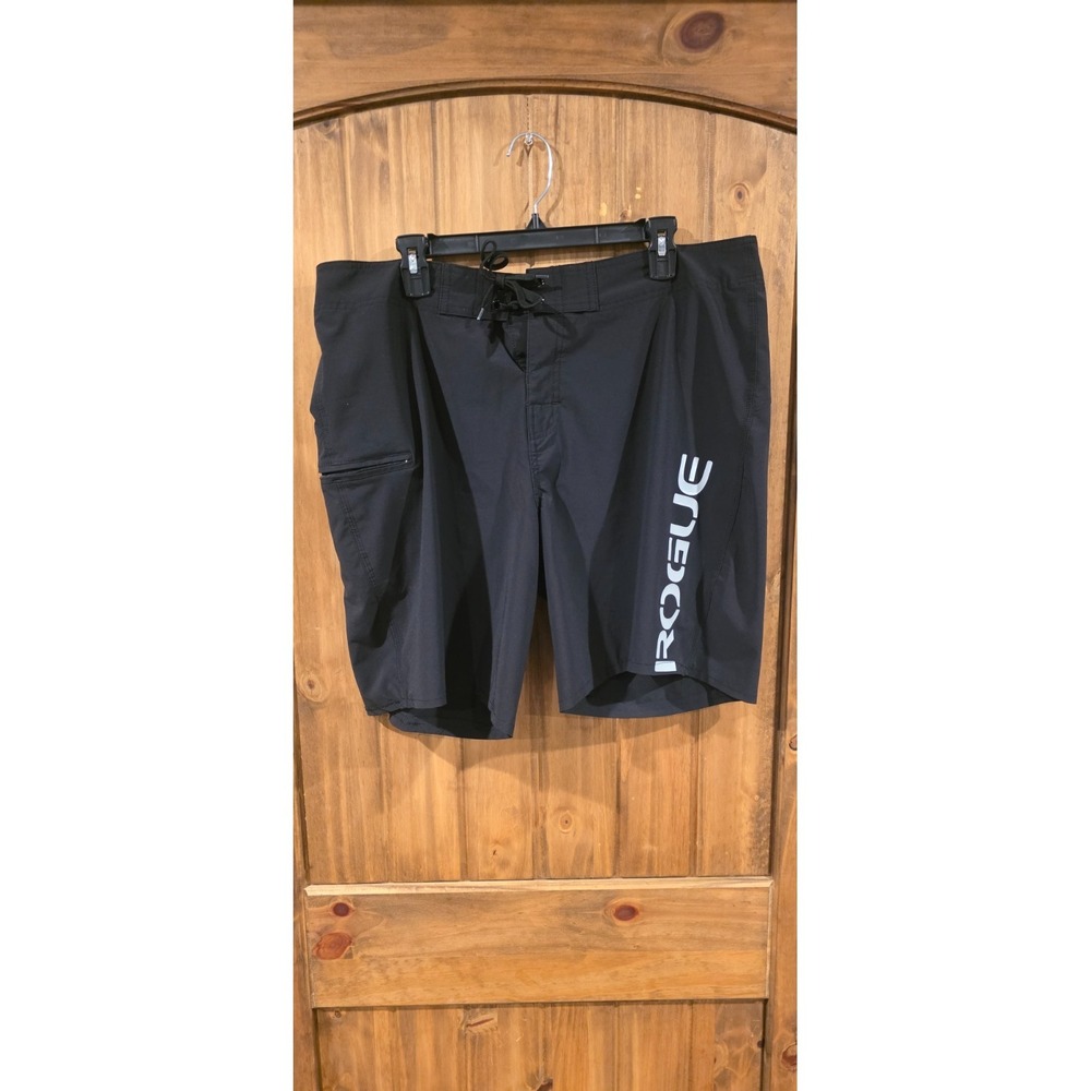 Rogue Board Shorts Mens 38 Black Drawstring Surfing Comfort Lightweight Swimwear